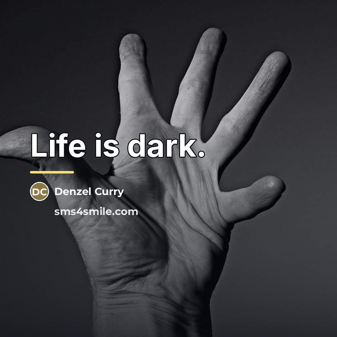 “Life is dark.…” quote by Denzel Curry