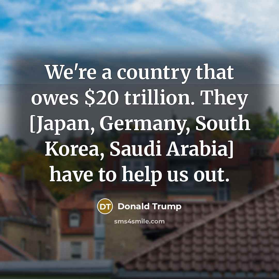 “We're a country that owes $20 trillion. They [Japan, Germany,…” quote by Donald Trump