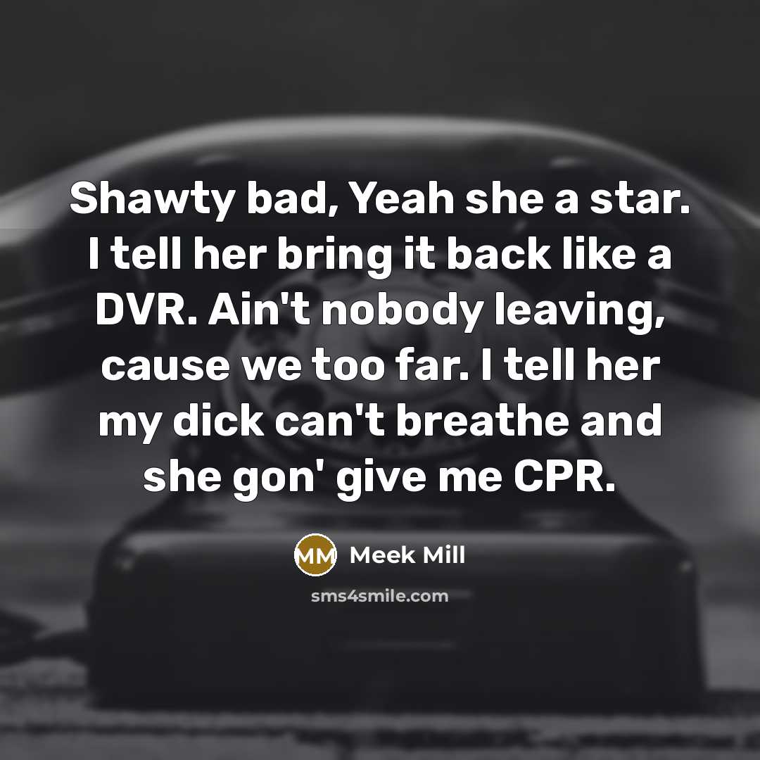 “Shawty bad, Yeah she a star. I tell her bring…” quote by Meek Mill