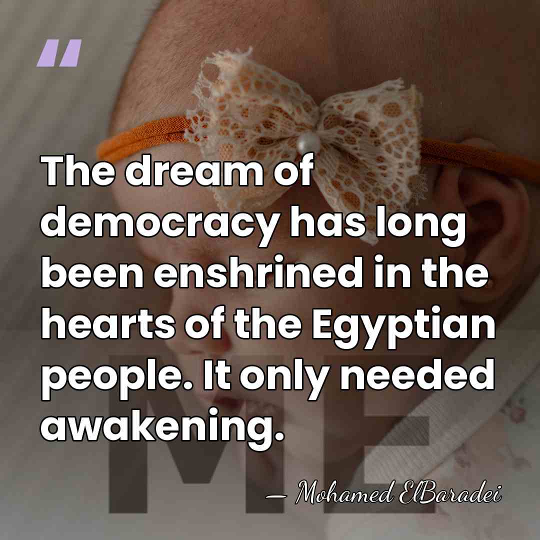 The dream of democracy has long been enshrined in the hearts of&hellip; - Mohamed ElBaradei