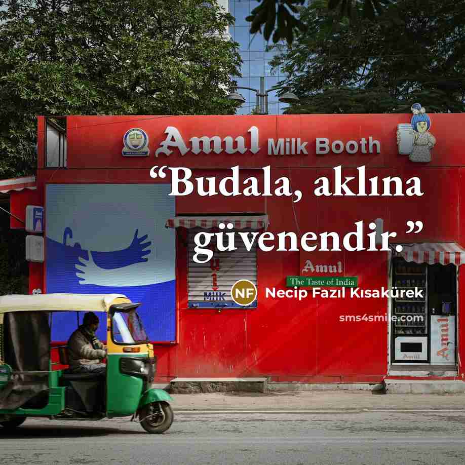 “Budala, aklına güvenendir.” quote by Necip Fazıl Kısakürek