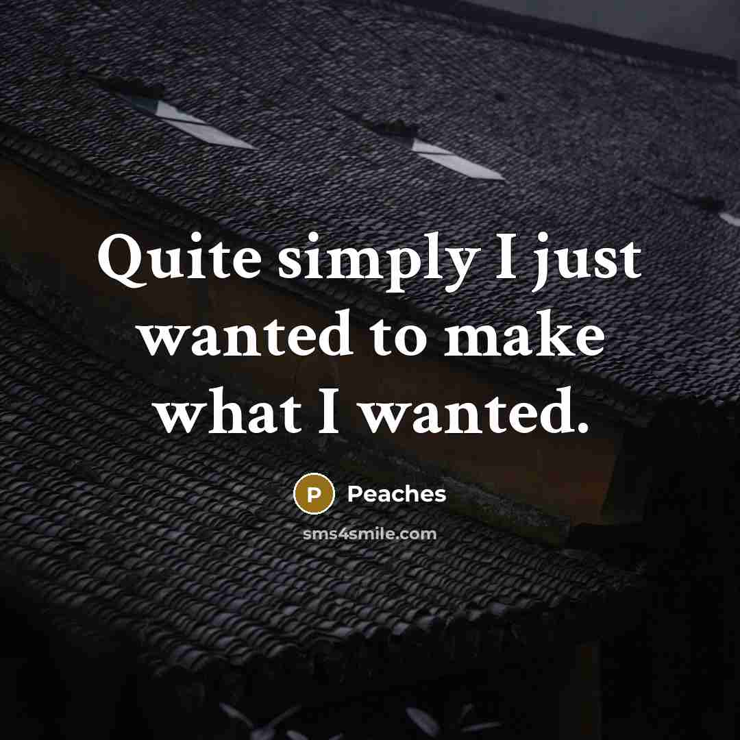 “Quite simply I just wanted to make what I wanted.…” quote by Peaches