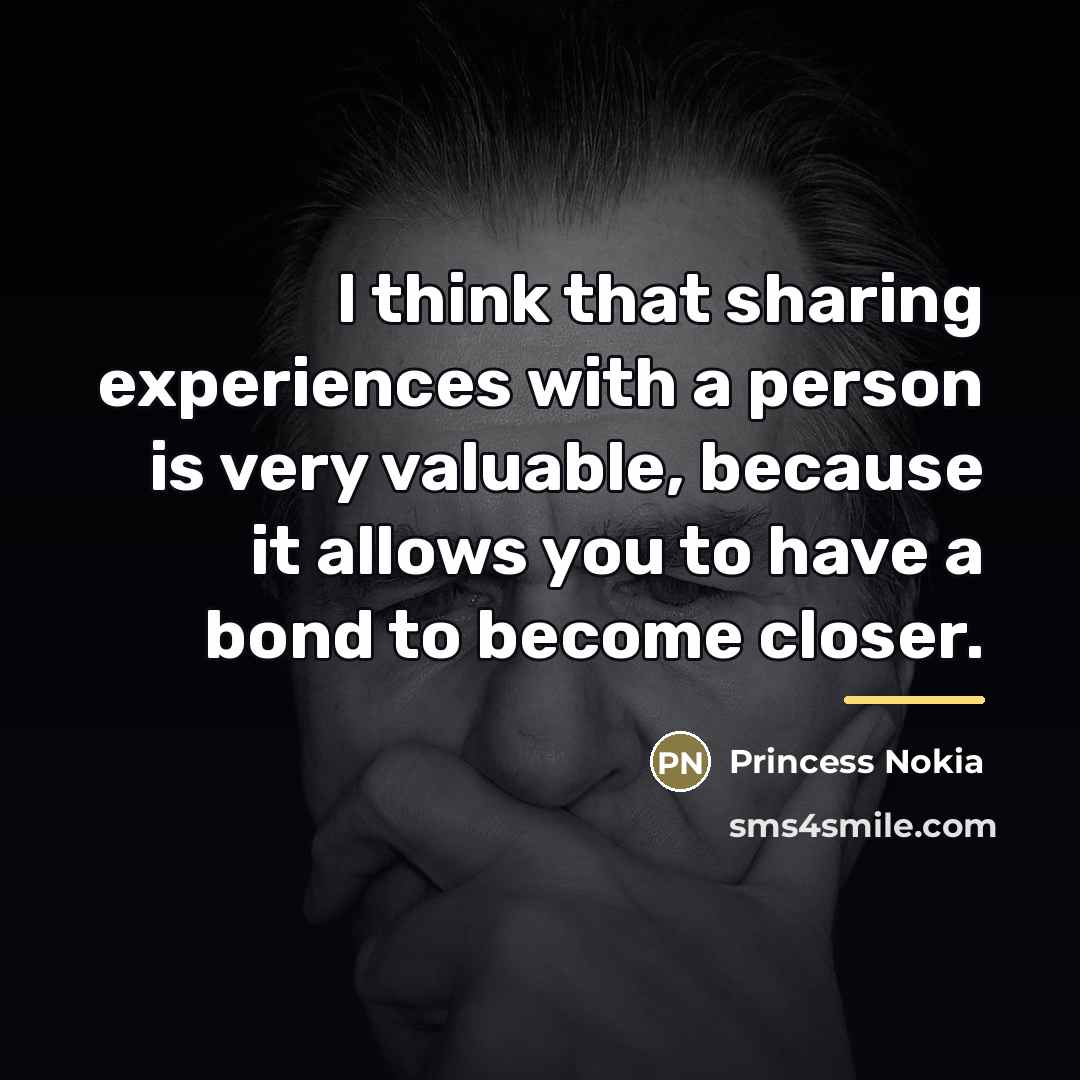 “I think that sharing experiences with a person is very…” quote by Princess Nokia