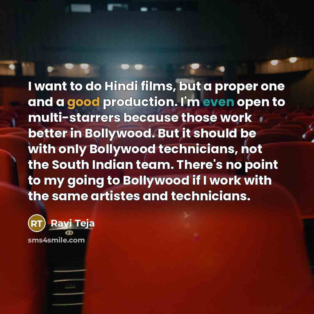 “I want to do Hindi films, but a proper one…” quote by Ravi Teja