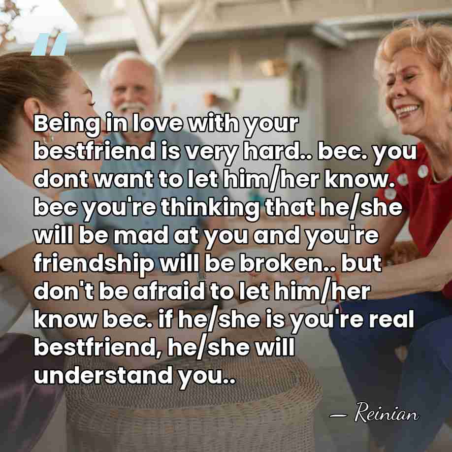 Being in love with your bestfriend is very hard.. bec. you dont&hellip; - Reinian