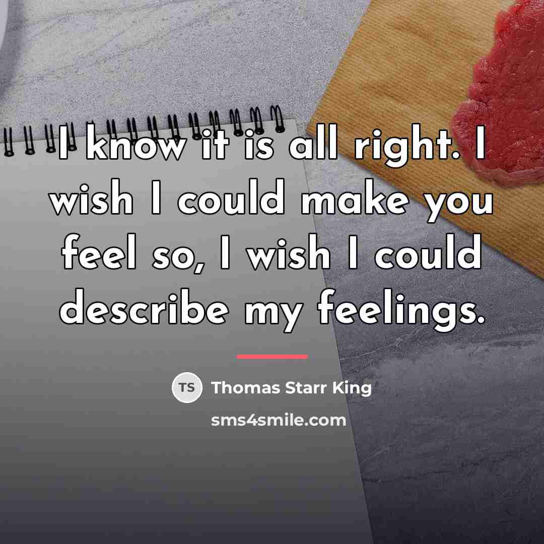 “I know it is all right. I wish I could…” quote by Thomas Starr King