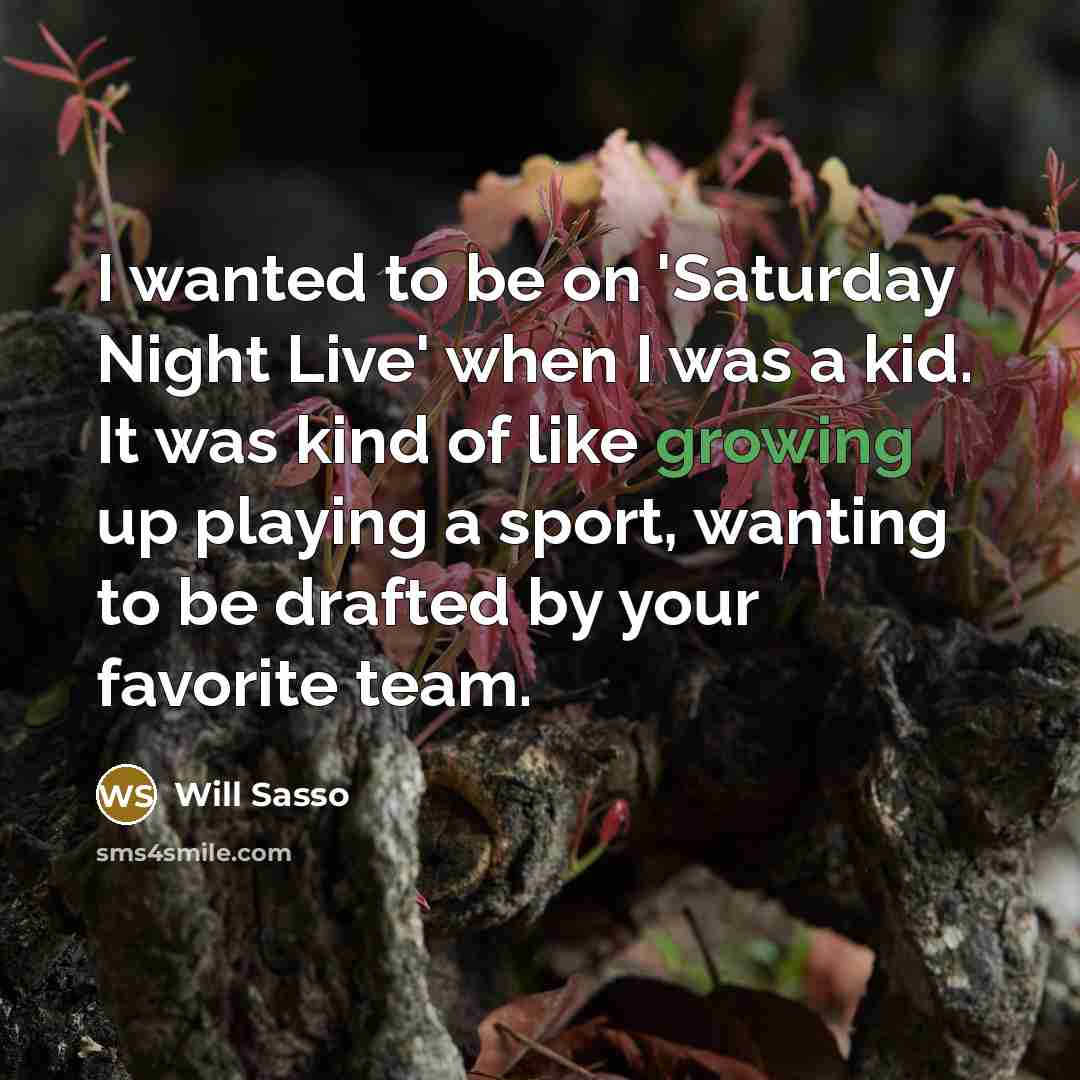 “I wanted to be on 'Saturday Night Live' when I…” quote by Will Sasso