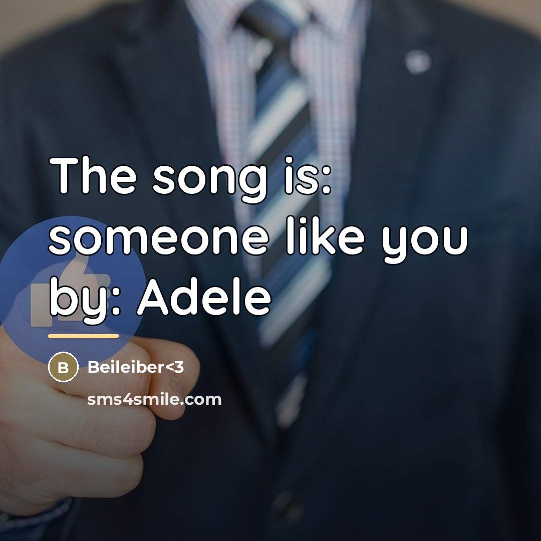 “The song is: someone like you by: Adele…” quote by Beileiber<3
