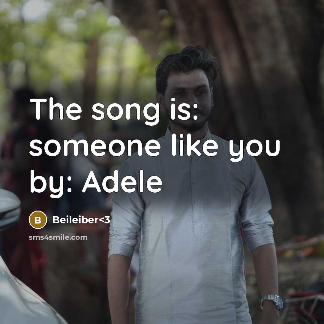 “The song is: someone like you by: Adele” quote by Beileiber