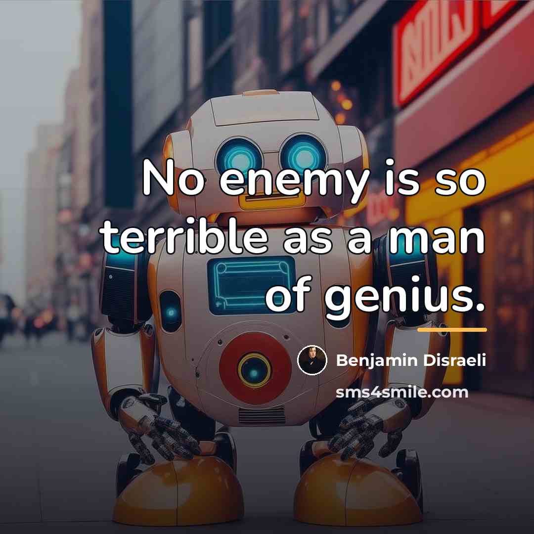 “No enemy is so terrible as a man of genius.…” quote by Benjamin Disraeli