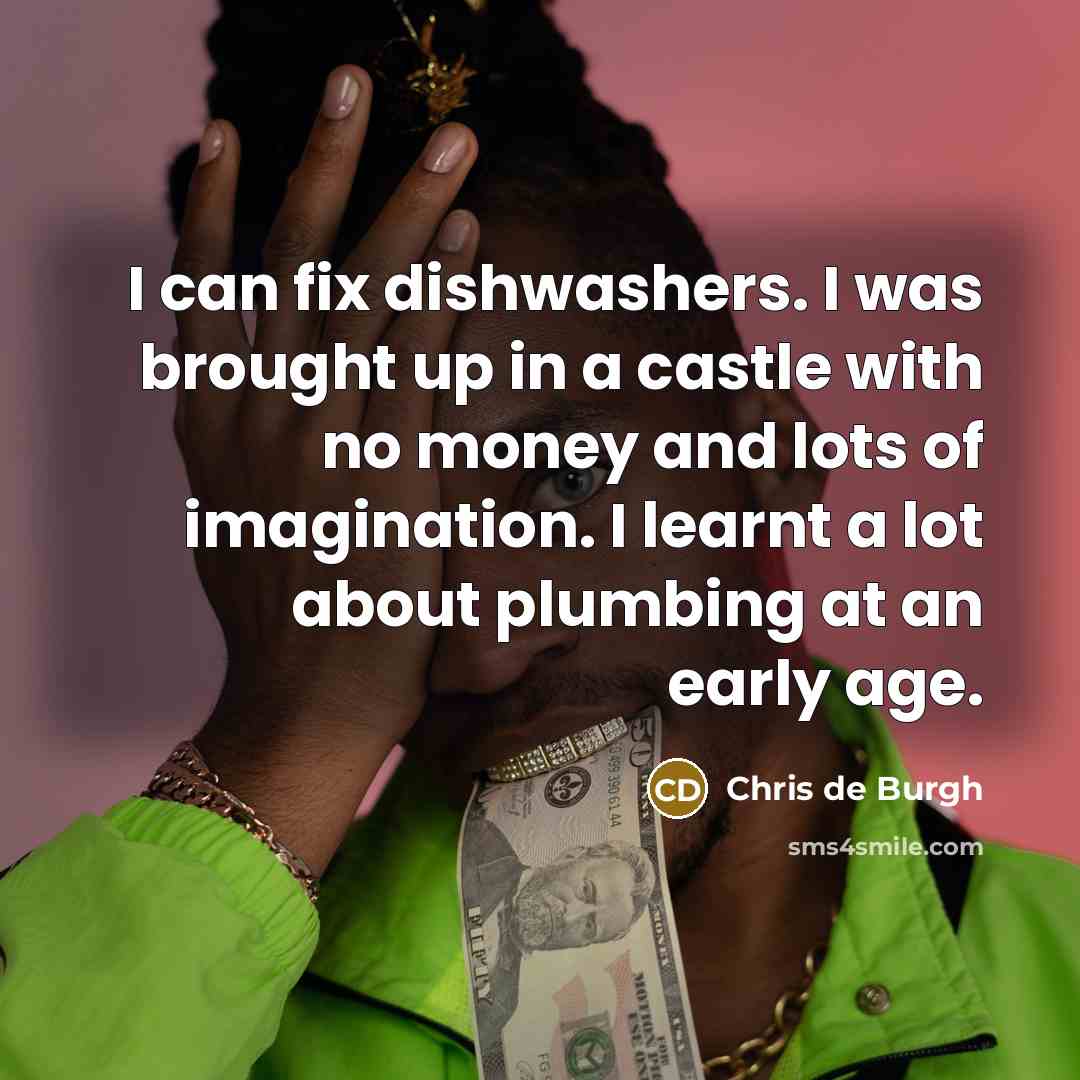 “I can fix dishwashers. I was brought up in a…” quote by Chris de Burgh