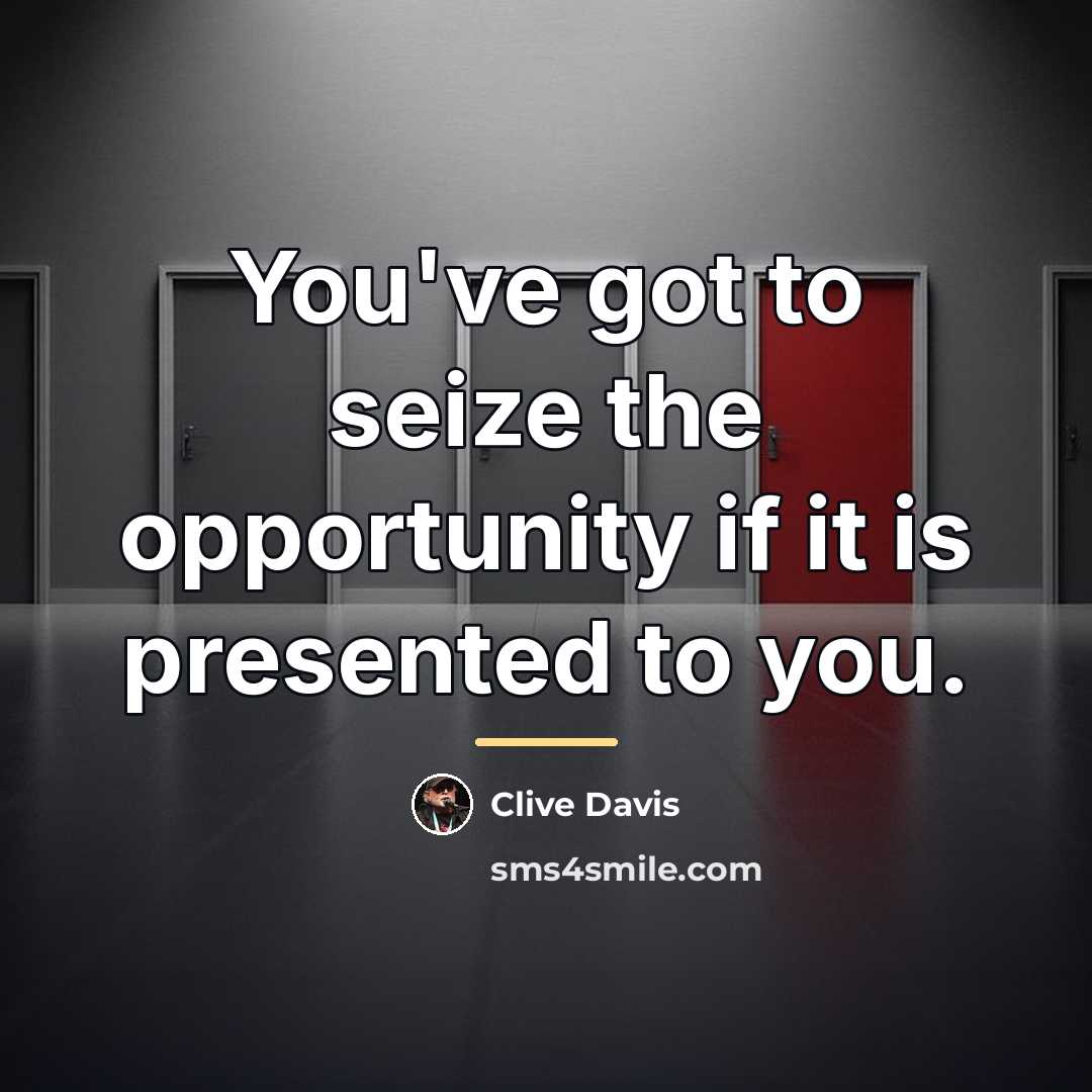 “You've got to seize the opportunity if it is presented…” quote by Clive Davis