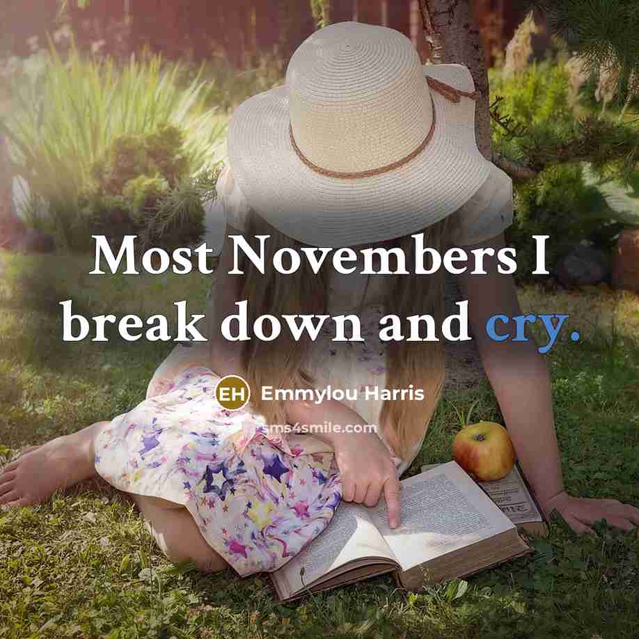 “Most Novembers I break down and cry.” quote by Emmylou Harris