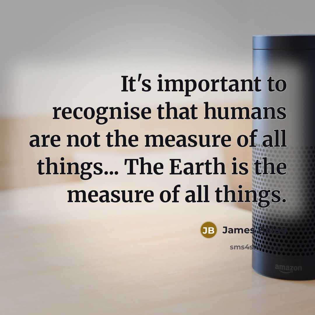 “It's important to recognise that humans are not the measure…” quote by James Balog