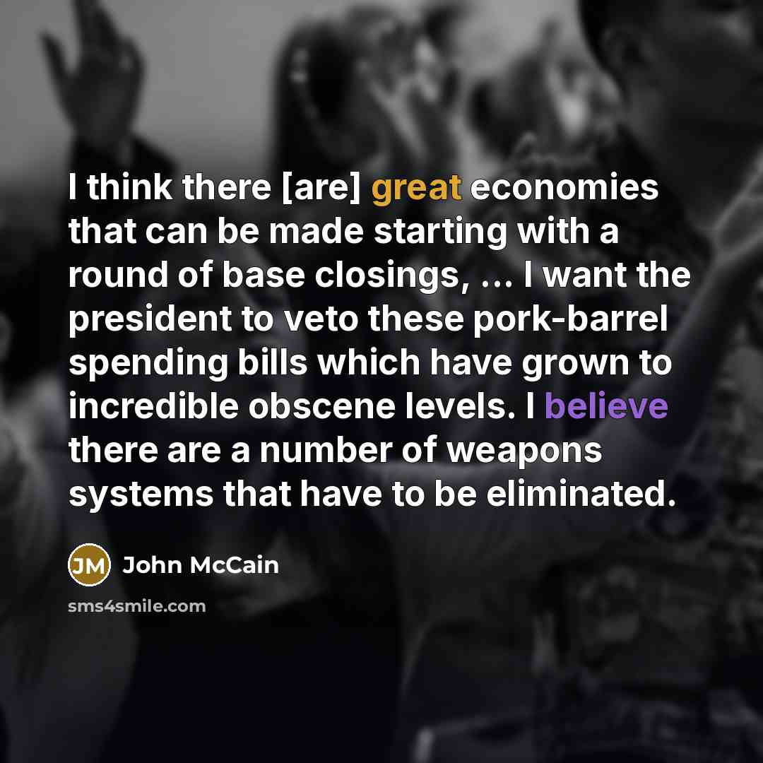 “I think there [are] great economies that can be made…” quote by John McCain