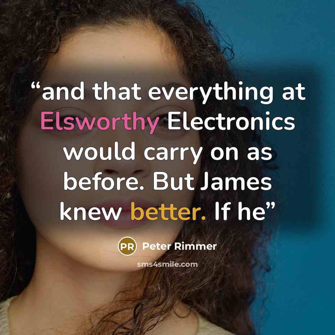 “and that everything at Elsworthy Electronics would carry on as before. But James knew better. If he” quote by Peter Rimmer