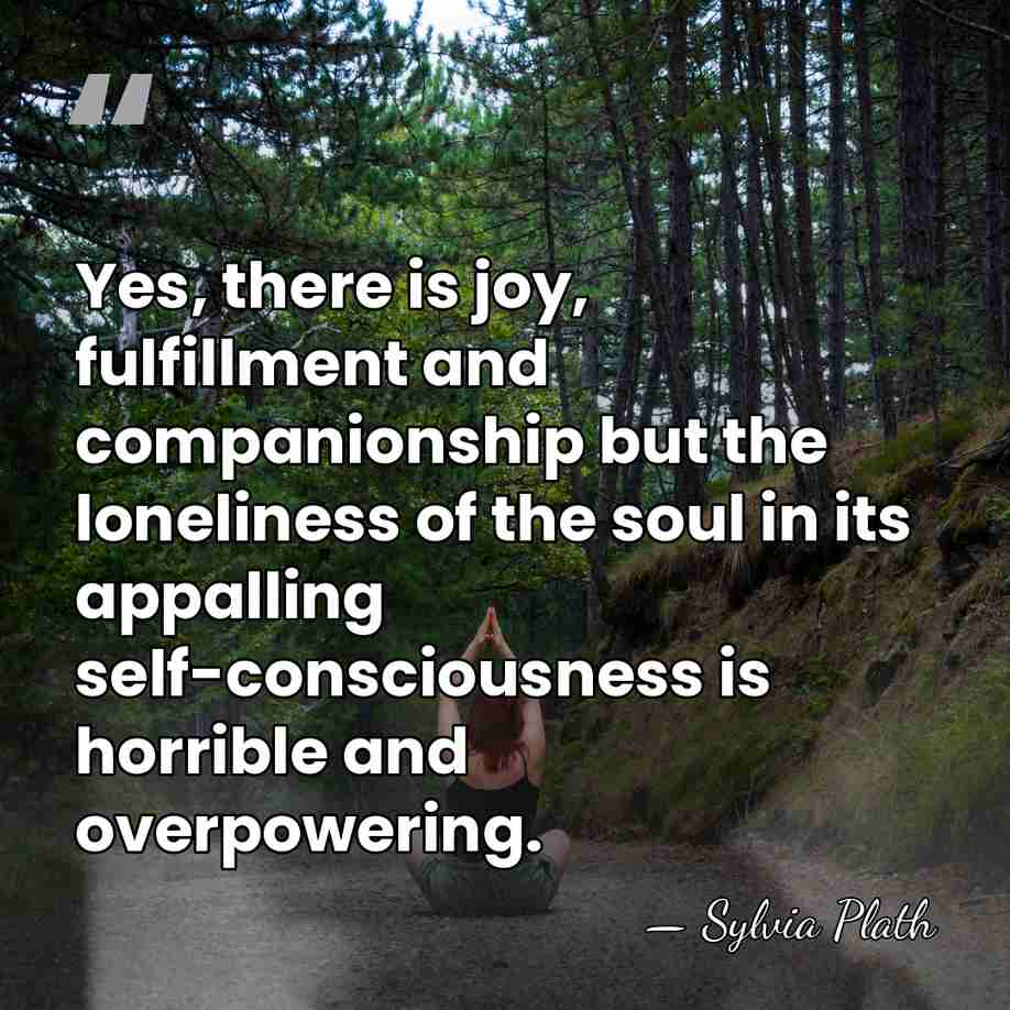 Yes, there is joy, fulfillment and companionship but the loneliness of the&hellip; - Sylvia Plath