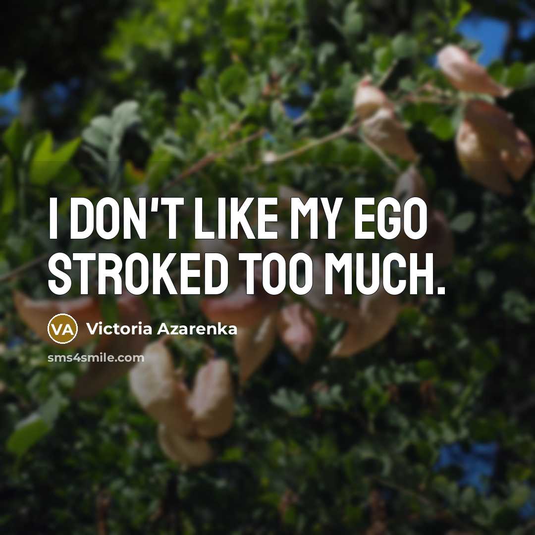 “I don't like my ego stroked too much.…” quote by Victoria Azarenka