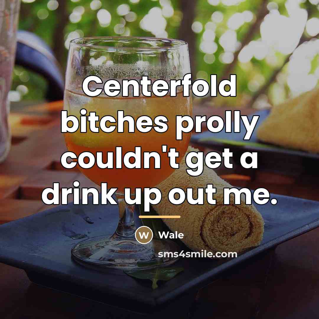 “Centerfold bitches prolly couldn't get a drink up out me.…” quote by Wale