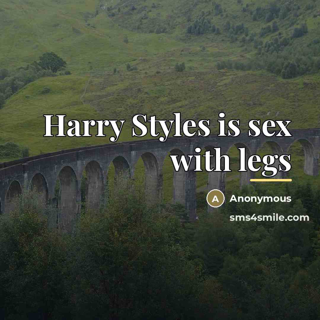 “Harry Styles is sex with legs” quote by Anonymous