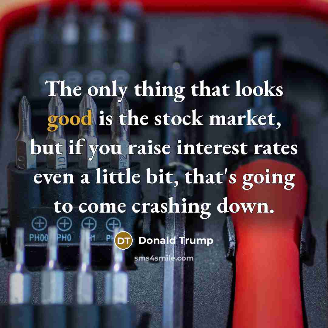 “The only thing that looks good is the stock market,…” quote by Donald Trump