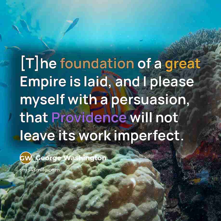 “[T]he foundation of a great Empire is laid, and I…” quote by George Washington