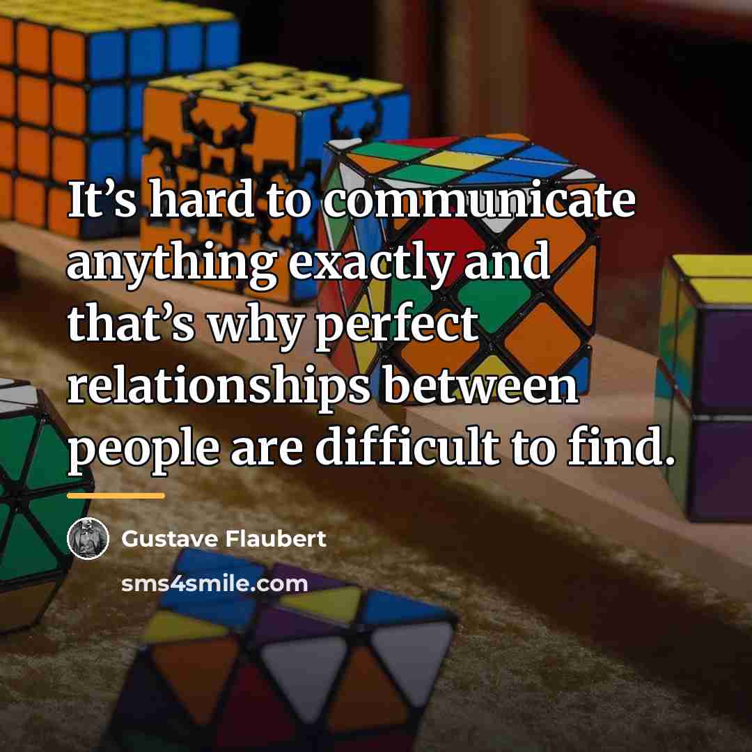 “It’s hard to communicate anything exactly and that’s why perfect…” quote by Gustave Flaubert