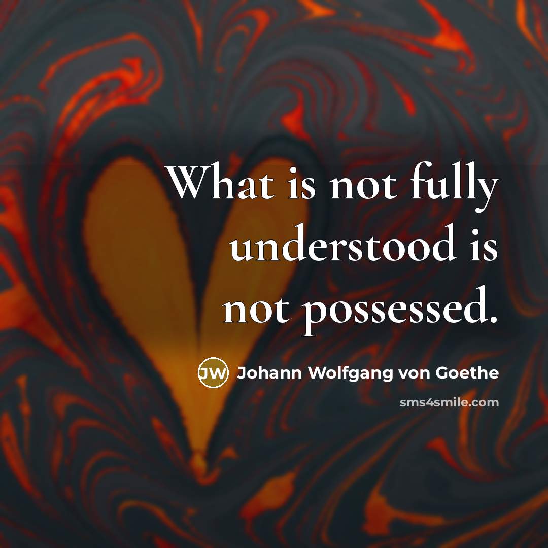 “What is not fully understood is not possessed.…” quote by Johann Wolfgang von Goethe