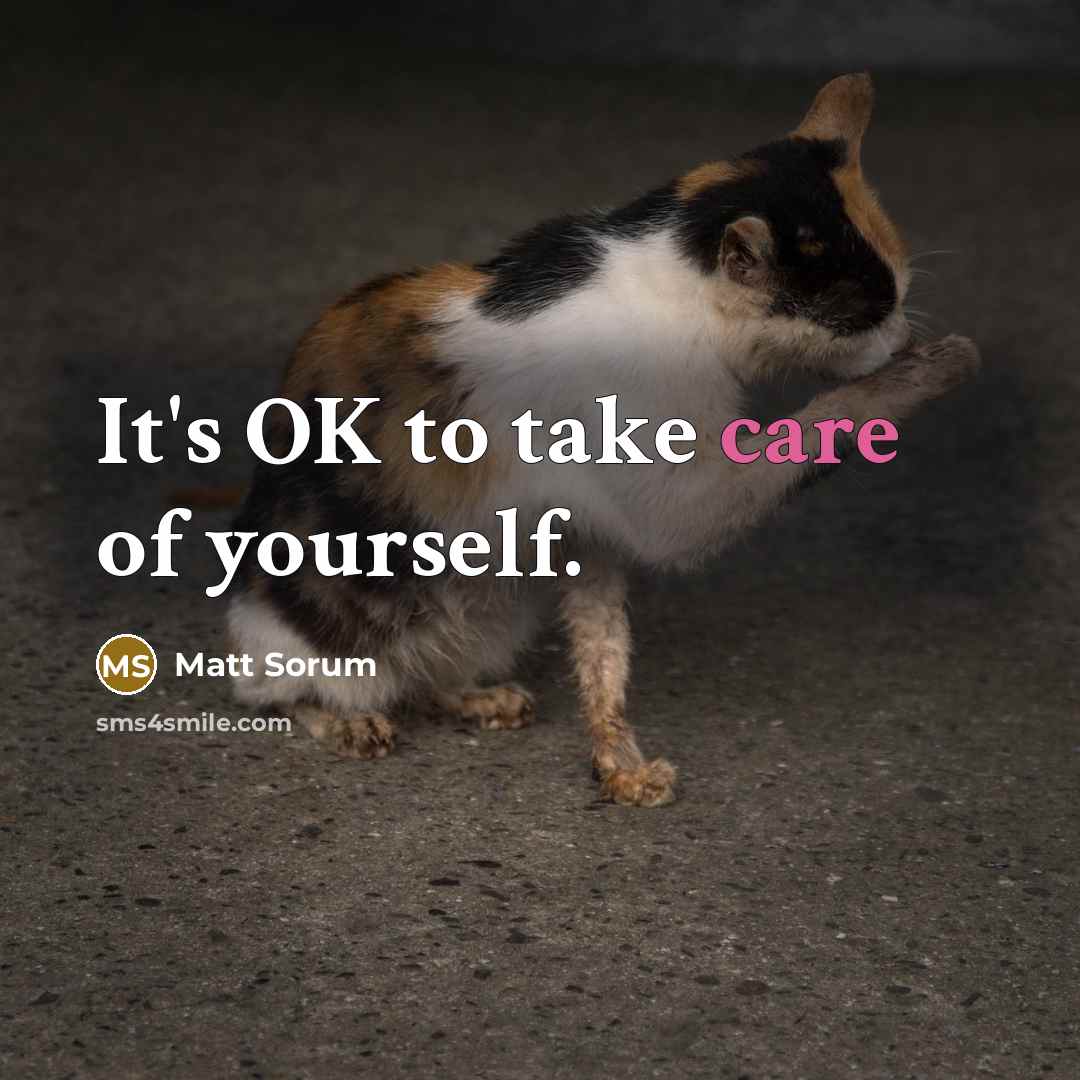 “It's OK to take care of yourself.…” quote by Matt Sorum