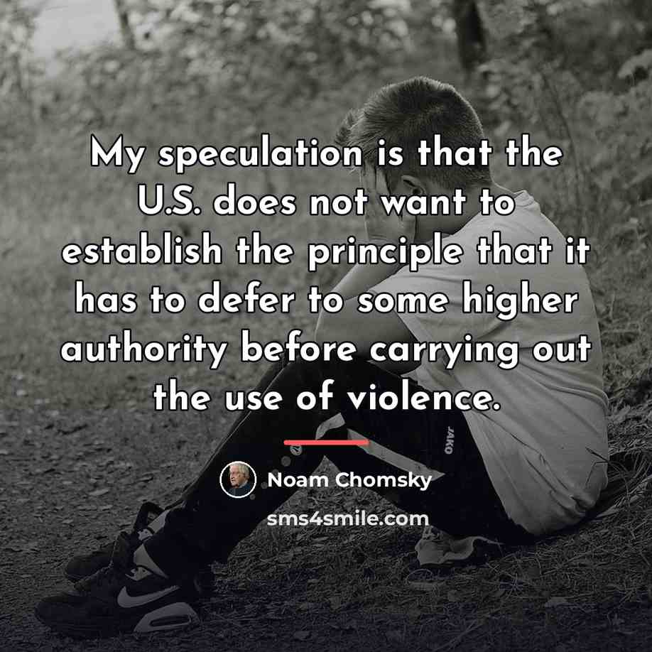 “My speculation is that the U.S. does not want to…” quote by Noam Chomsky