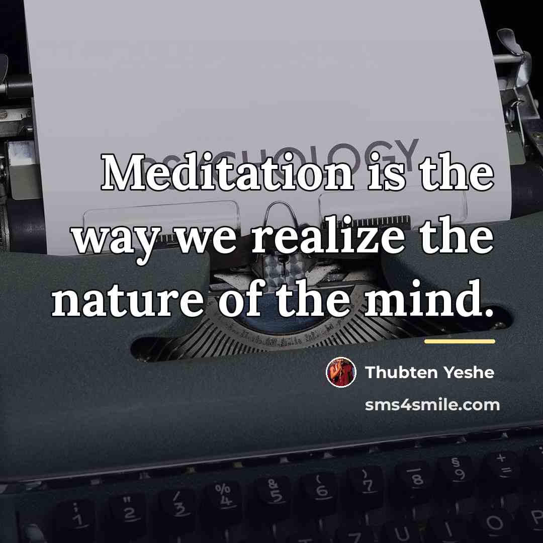 “Meditation is the way we realize the nature of the…” quote by Thubten Yeshe