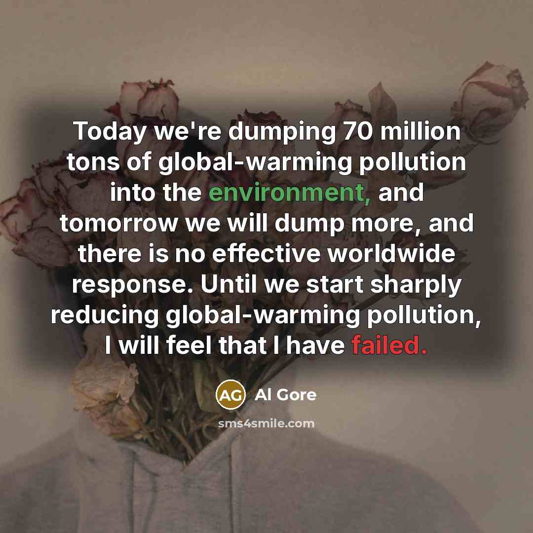 “Today we're dumping 70 million tons of global-warming pollution into…” quote by Al Gore