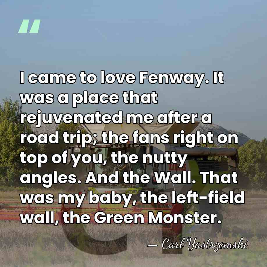 I came to love Fenway. It was a place that rejuvenated me&hellip; - Carl Yastrzemski
