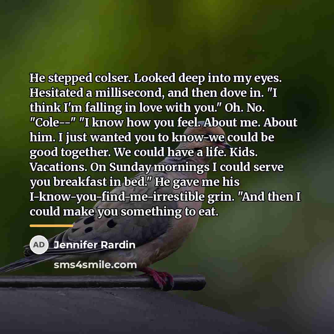 “He stepped colser. Looked deep into my eyes. Hesitated a…” quote by Jennifer Rardin
