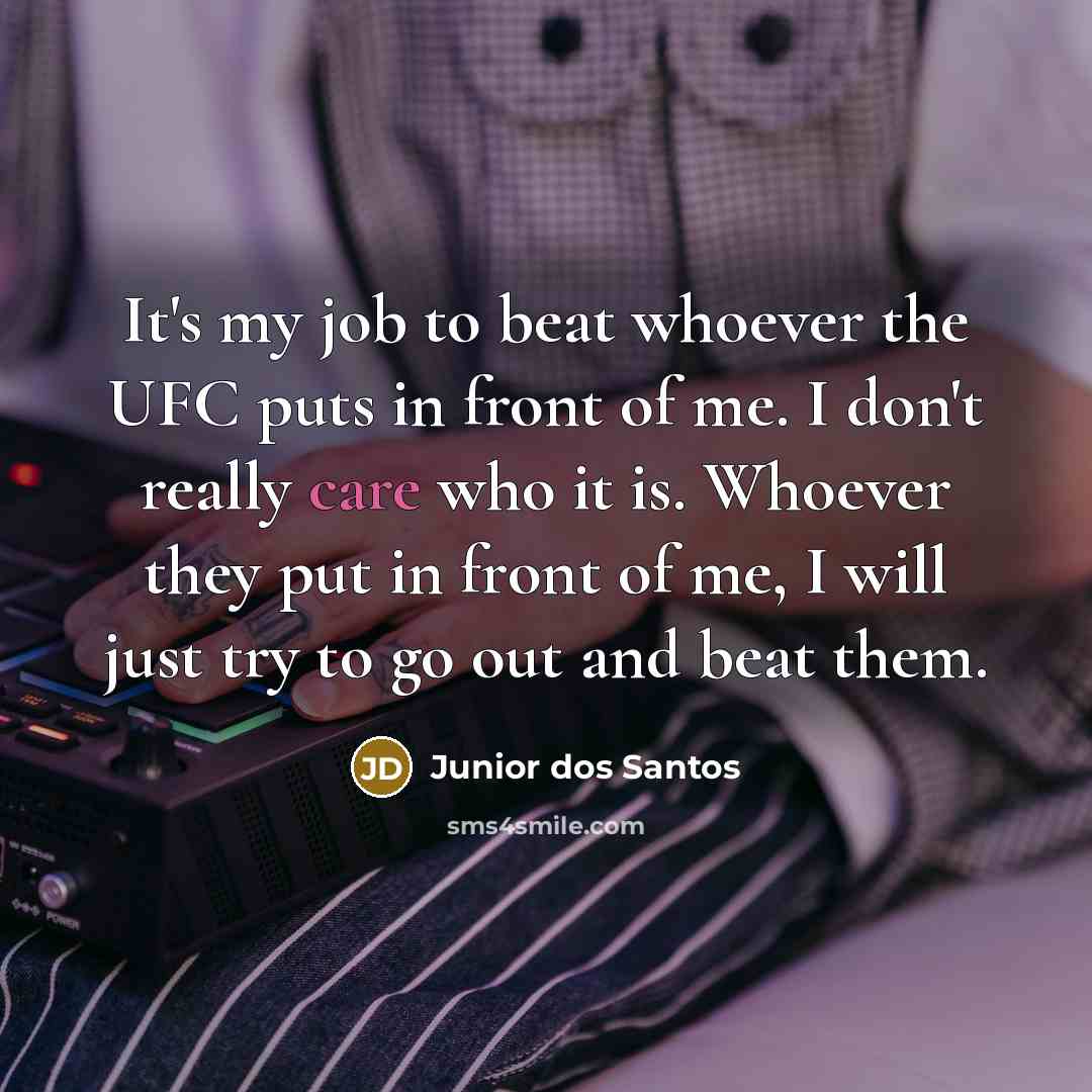 “It's my job to beat whoever the UFC puts in…” quote by Junior dos Santos