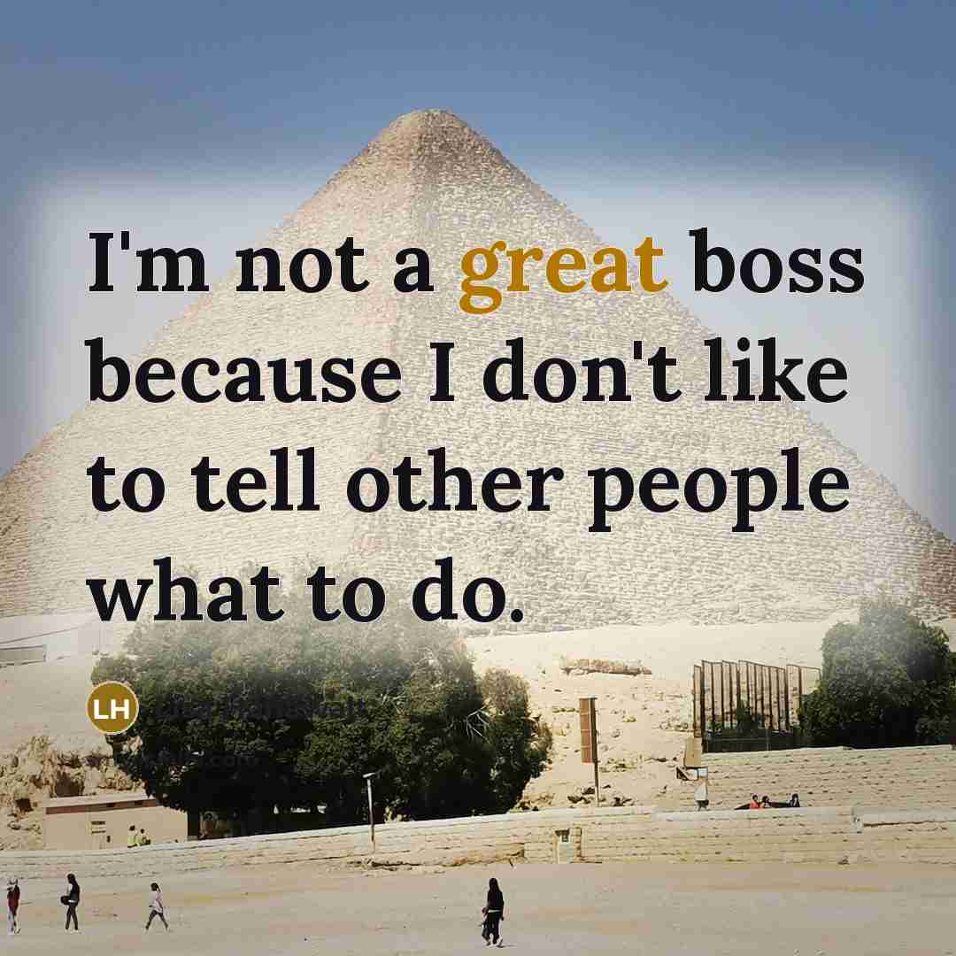 “I'm not a great boss because I don't like to…” quote by Lisa Hanawalt