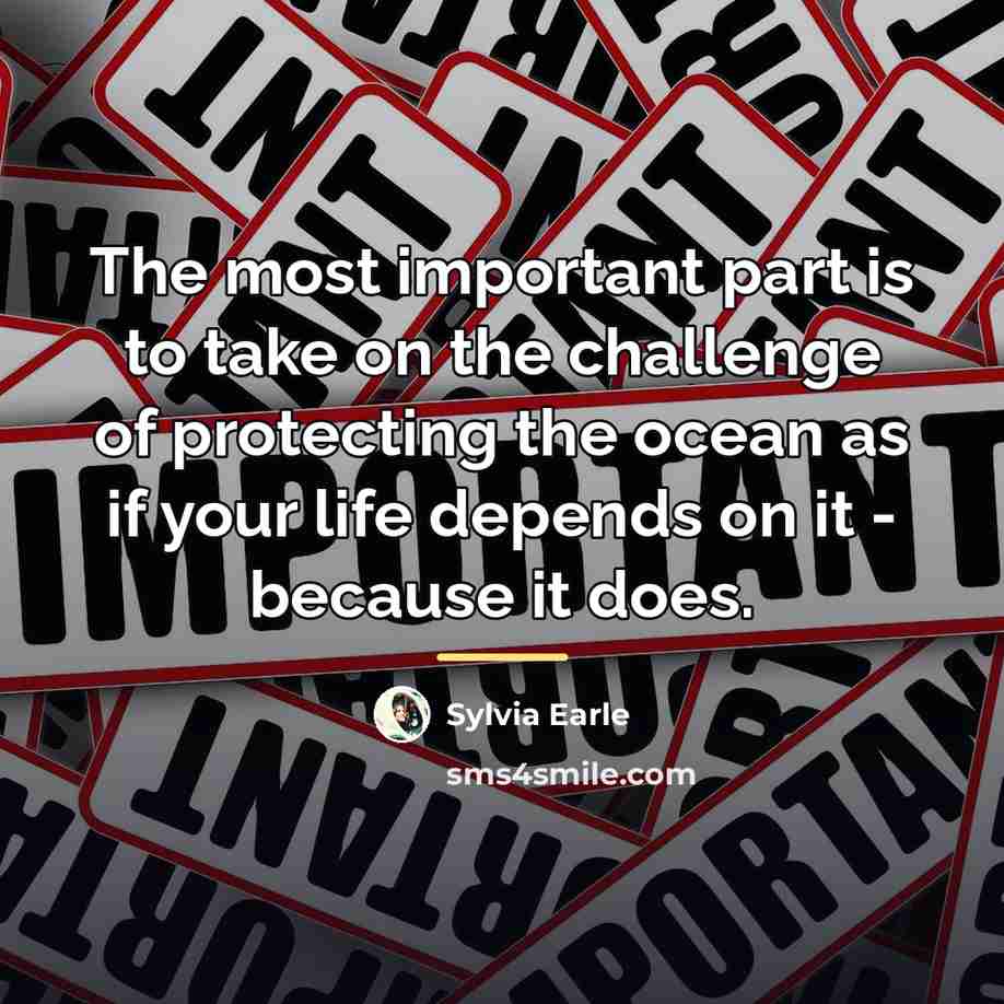 “The most important part is to take on the challenge…” quote by Sylvia Earle