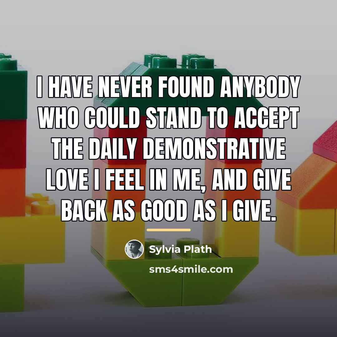 “I have never found anybody who could stand to accept…” quote by Sylvia Plath