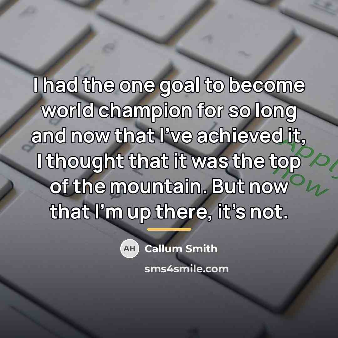 “I had the one goal to become world champion for…” quote by Callum Smith