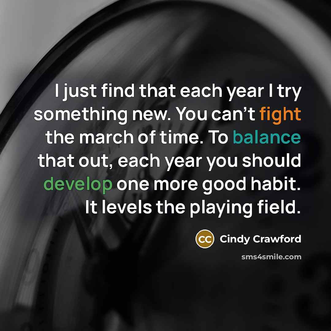 “I just find that each year I try something new.…” quote by Cindy Crawford