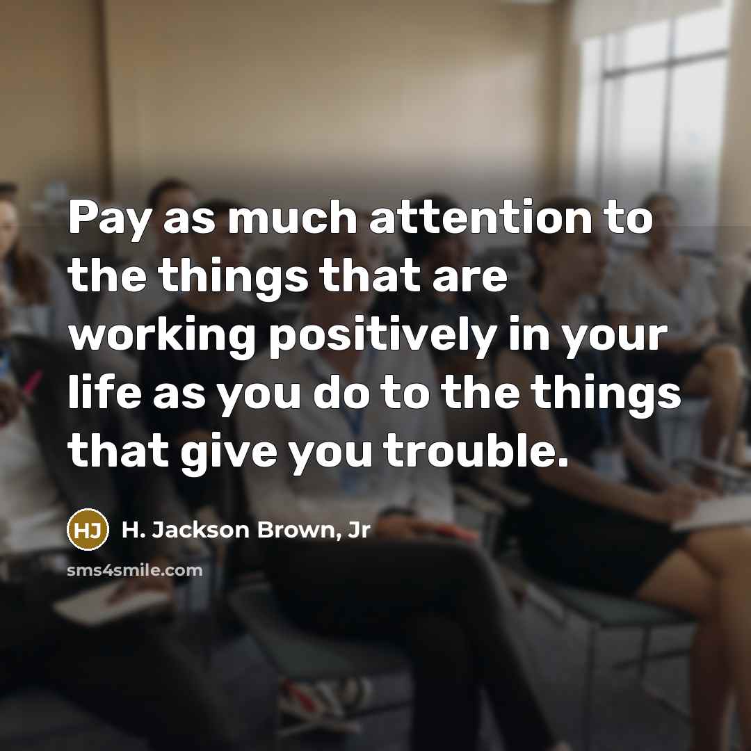 “Pay as much attention to the things that are working…” quote by H. Jackson Brown, Jr