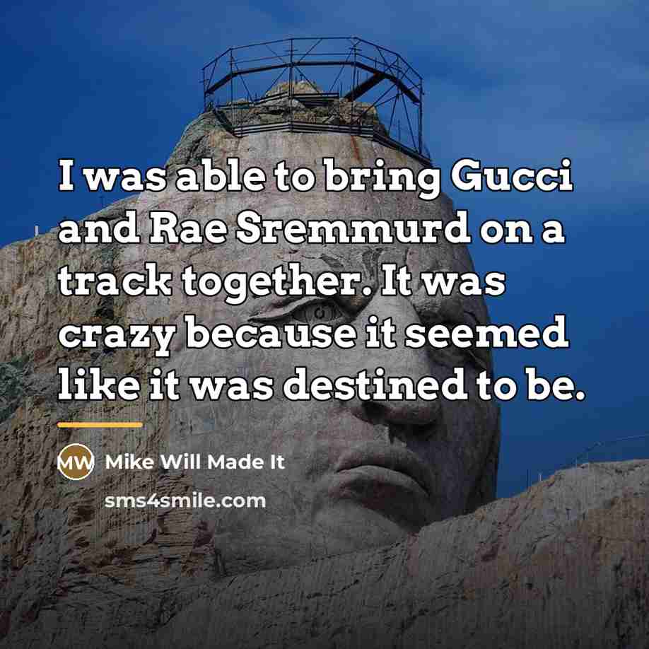 “I was able to bring Gucci and Rae Sremmurd on…” quote by Mike Will Made It