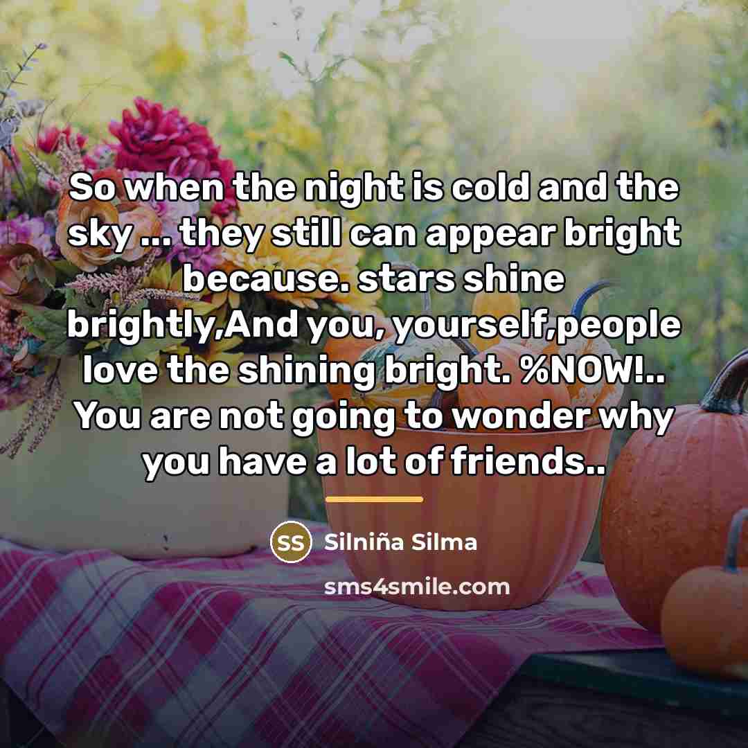 “So when the night is cold and the sky ...…” quote by Silniña Silma