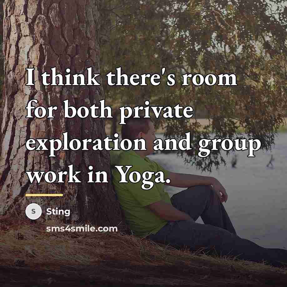 “I think there's room for both private exploration and group…” quote by Sting