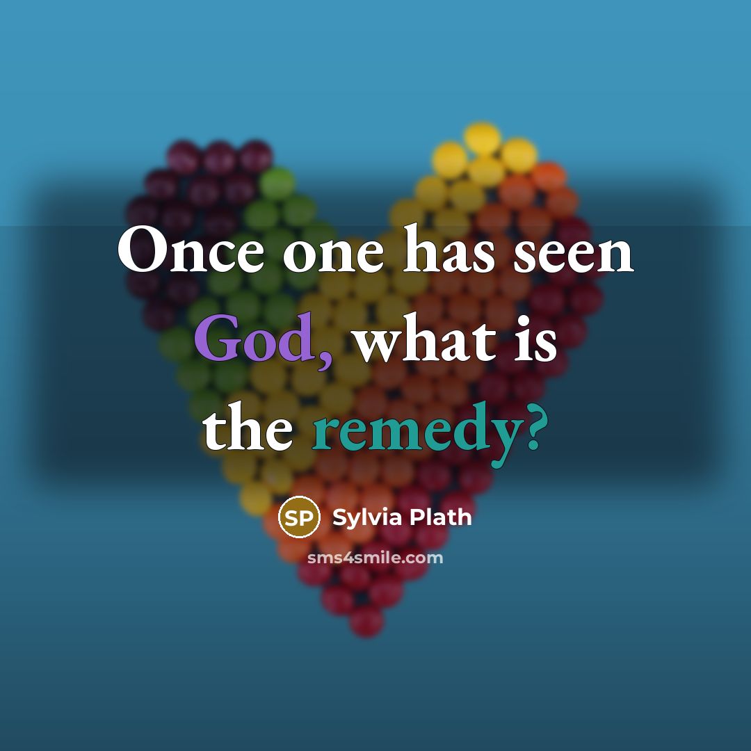 “Once one has seen God, what is the remedy?…” quote by Sylvia Plath