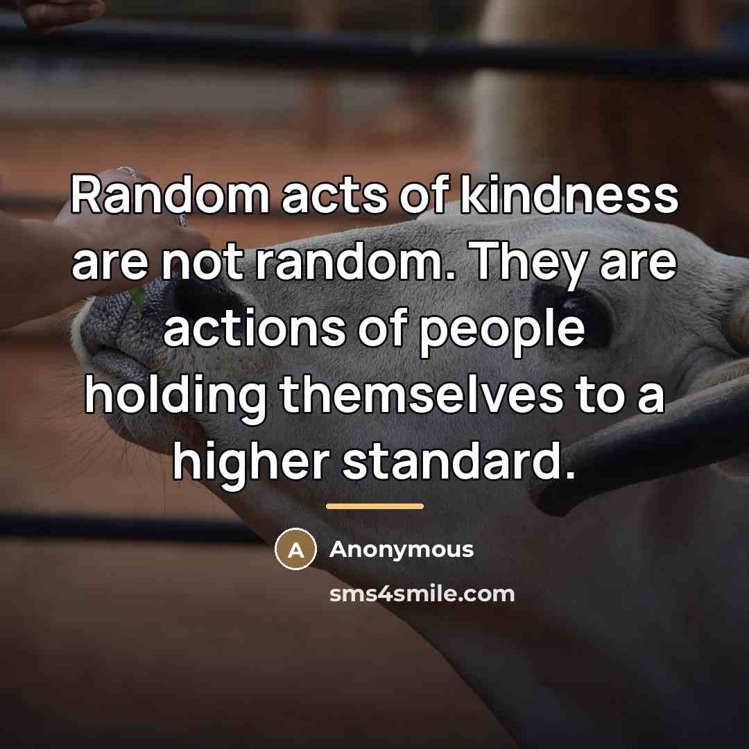 “Random acts of kindness are not random. They are actions…” quote by Anonymous