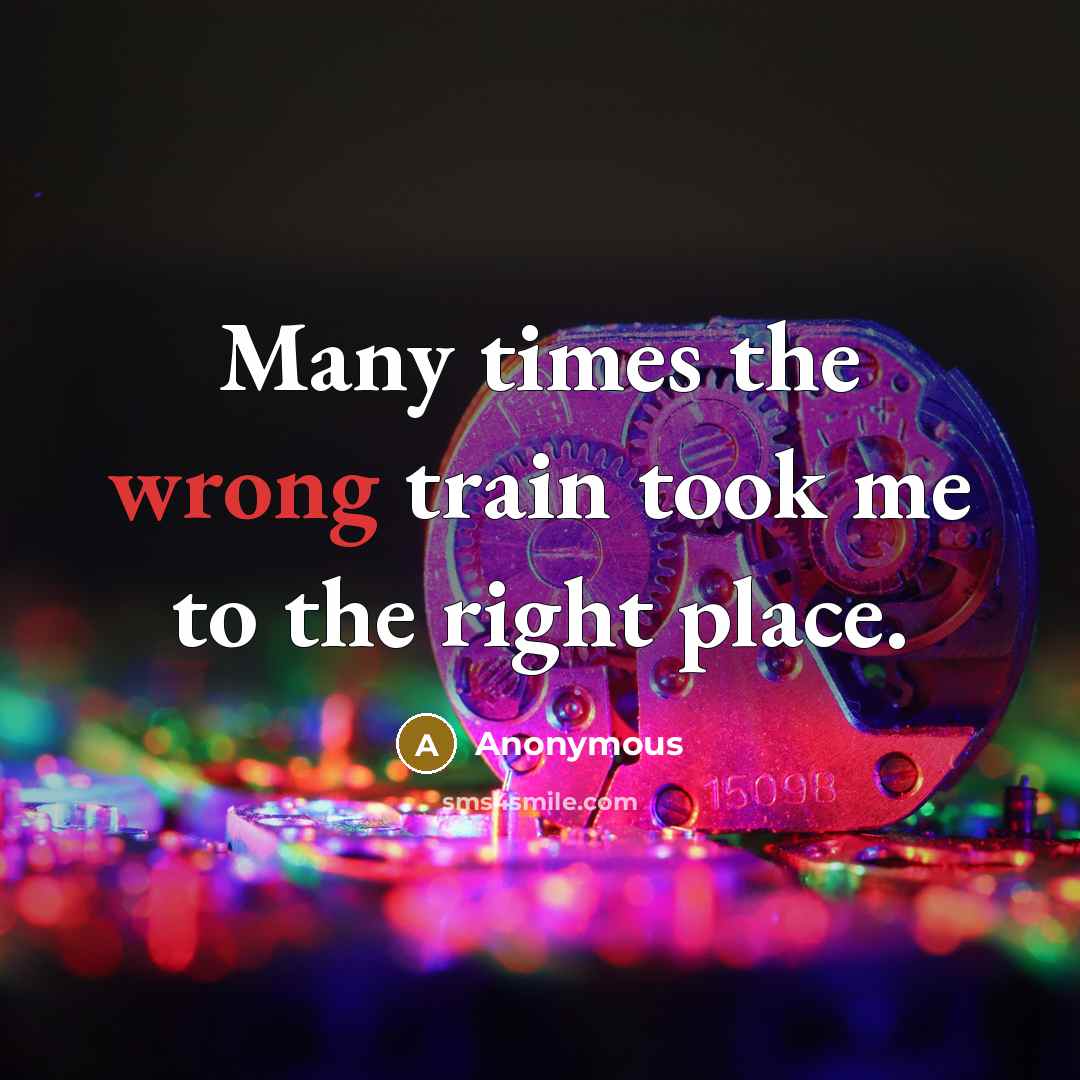 “Many times the wrong train took me to the right…” quote by Anonymous