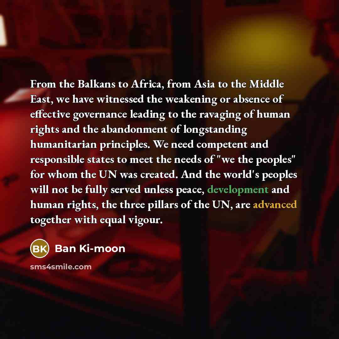 “From the Balkans to Africa, from Asia to the Middle…” quote by Ban Ki-moon