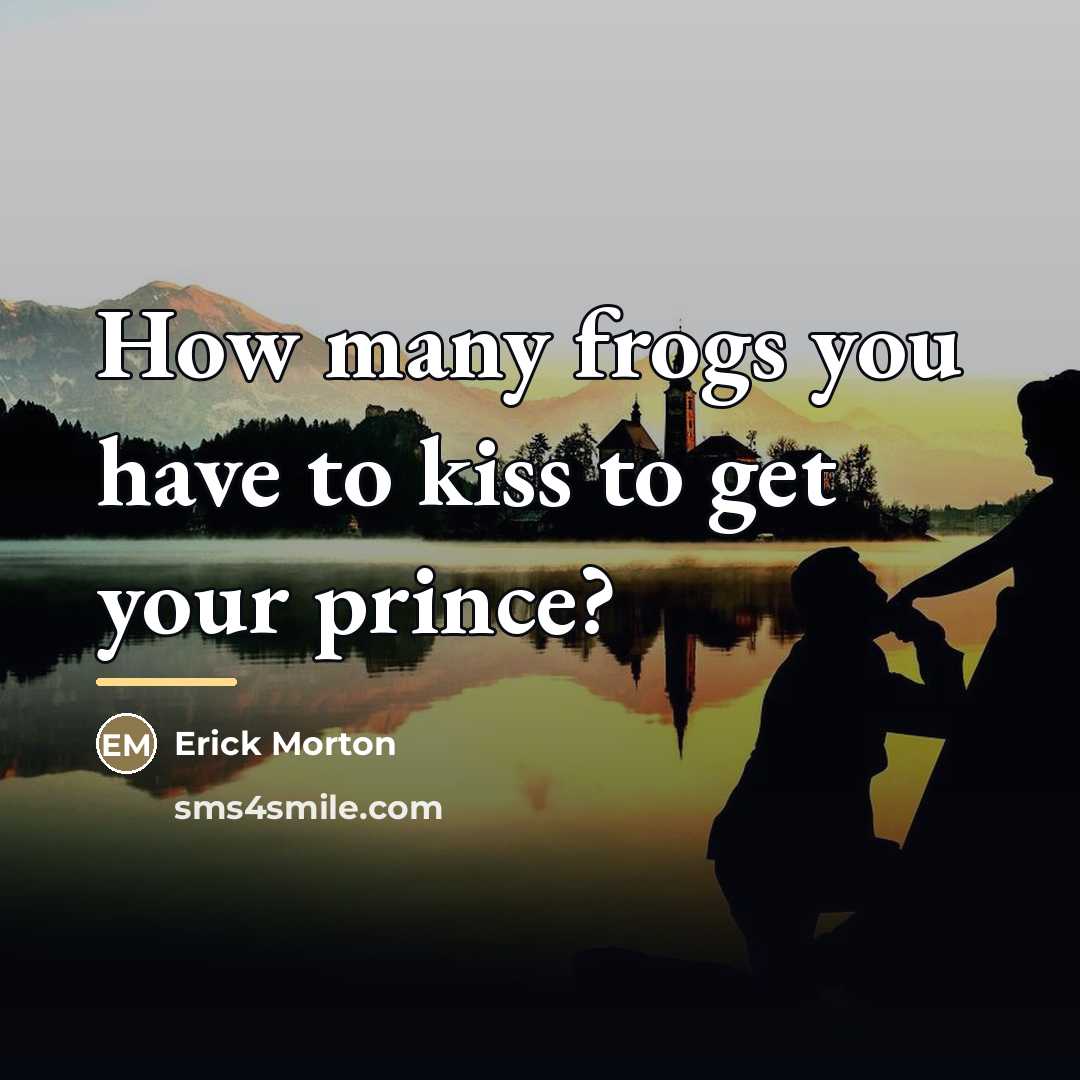 “How many frogs you have to kiss to get your…” quote by Erick Morton
