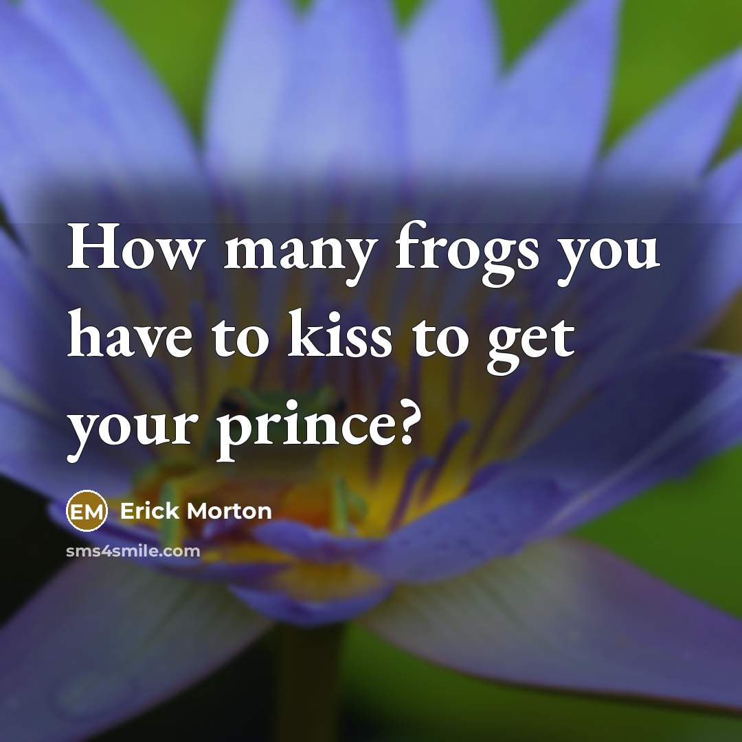 “How many frogs you have to kiss to get your prince?” quote by Erick Morton